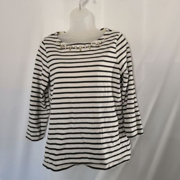 Joules Marni Embellished‎ Striped Jersey Top sz 8 - Picture 1 of 6